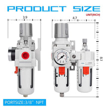 Load image into Gallery viewer, Integrated 3/8" NPT Air Filter Regulator &amp; Lubricator - Complete with Bracket