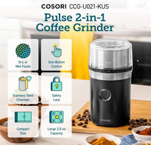 Load image into Gallery viewer, Versatile Wet &amp; Dry Grinder - 200W Electric Coffee &amp; Spice Blender in Black