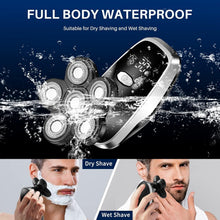 Load image into Gallery viewer, Waterproof Cordless Head Razor with Multiple Attachments for Total Grooming