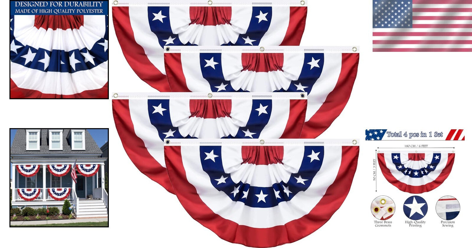 Vivid 3x6 Feet American Flag Banners - Perfect for Memorial Day Celebrations