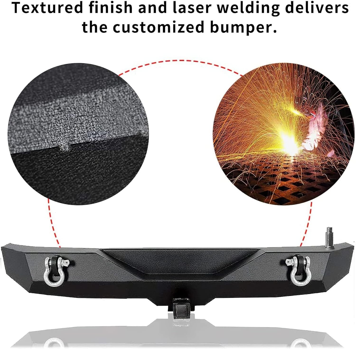 All-in-One Jeep Bumper with Tire Carrier and Hitch Receiver for JK JKU Models