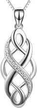 Load image into Gallery viewer, Lightweight 18" Celtic Knot Opal Necklace in Sterling Silver - Ideal for Gifting