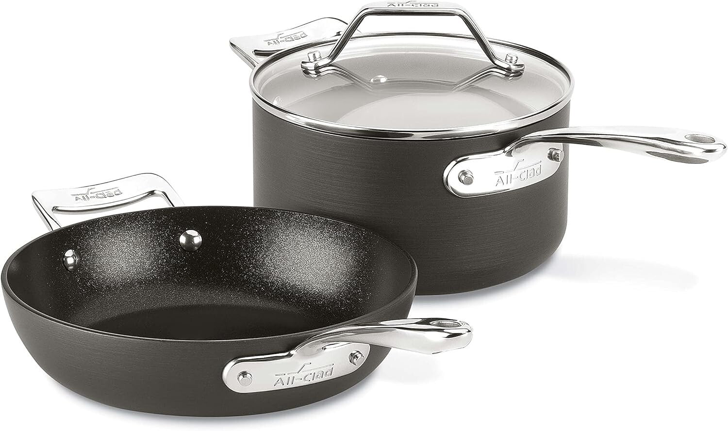 Versatile 8.5-Inch Nonstick Fry Pan and 2.5-Quart Saucepan Set for Cooking