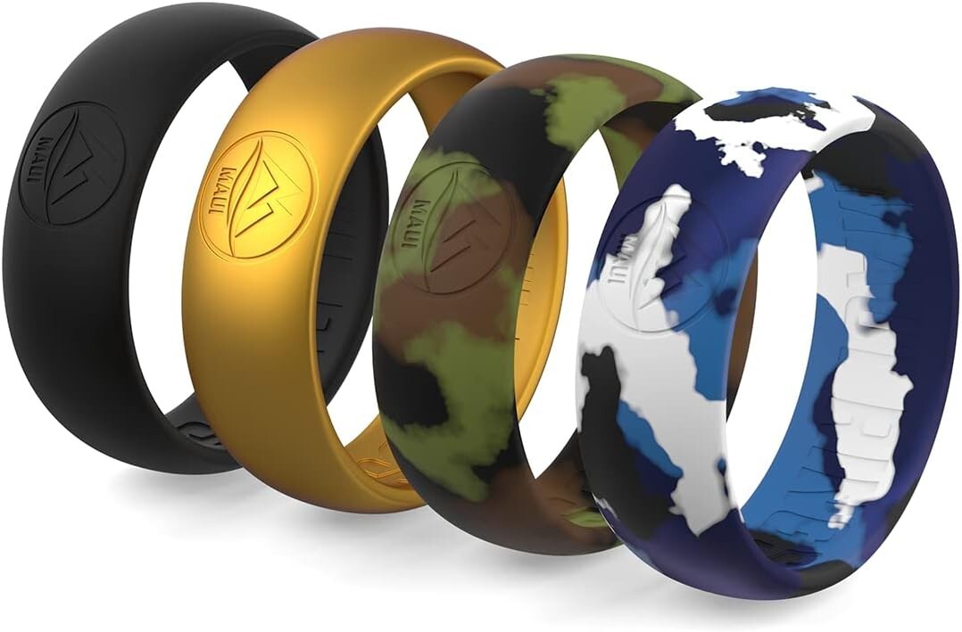 Comfort-Fit Active Silicone Wedding Ring for Men - Safe for Sports & Fitness