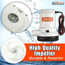 Load image into Gallery viewer, Safe 1500 GPH Marine Pump - Quiet 12V Design with Snap-Off Strainer for Easy Use