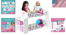 Load image into Gallery viewer, Deluxe 23-Piece Doll Bunk Bed Set for 18-Inch Dolls – Linens &amp; Pajamas Included