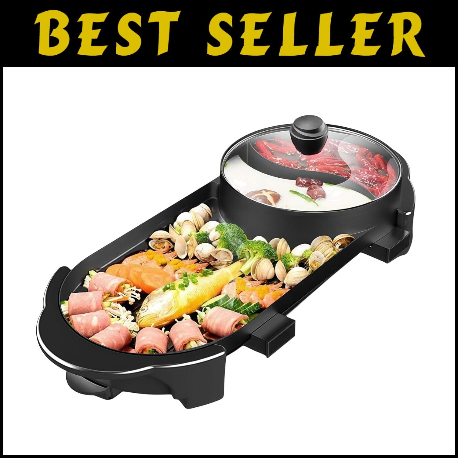 Dual Zone Hot Pot & Grill with Temperature Control - Perfect for Gatherings