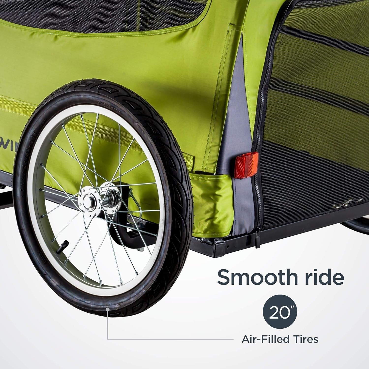 Versatile Pet Bicycle Trailer for Dogs - Quick Release, Washable, Green Color