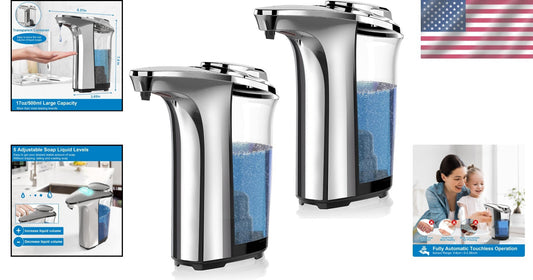 Sleek 17oz Touchless Soap Dispenser with Infrared Sensor - Waterproof Aluminum