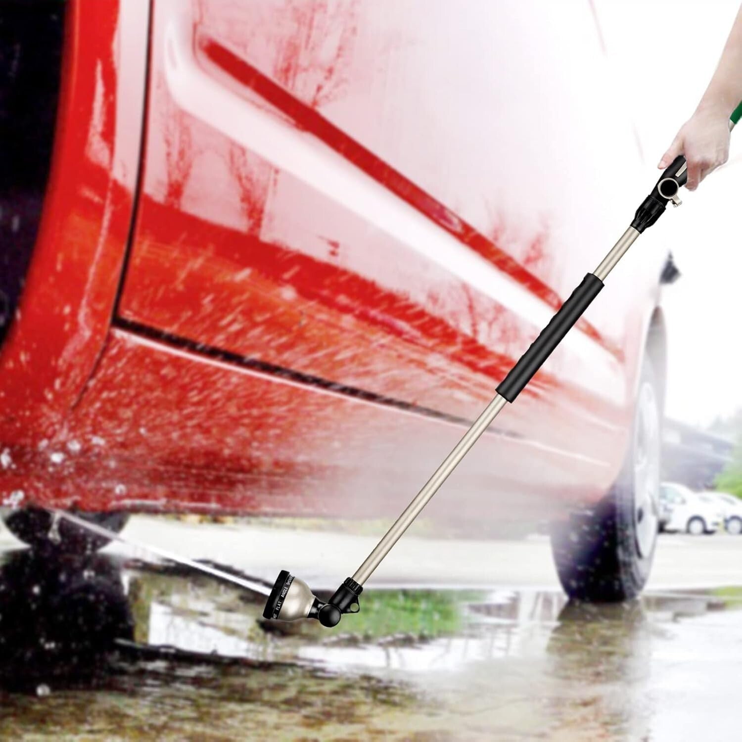 Ergonomic 36” Garden Hose Wand - Zinc Alloy with Thumb Control & 10 Patterns