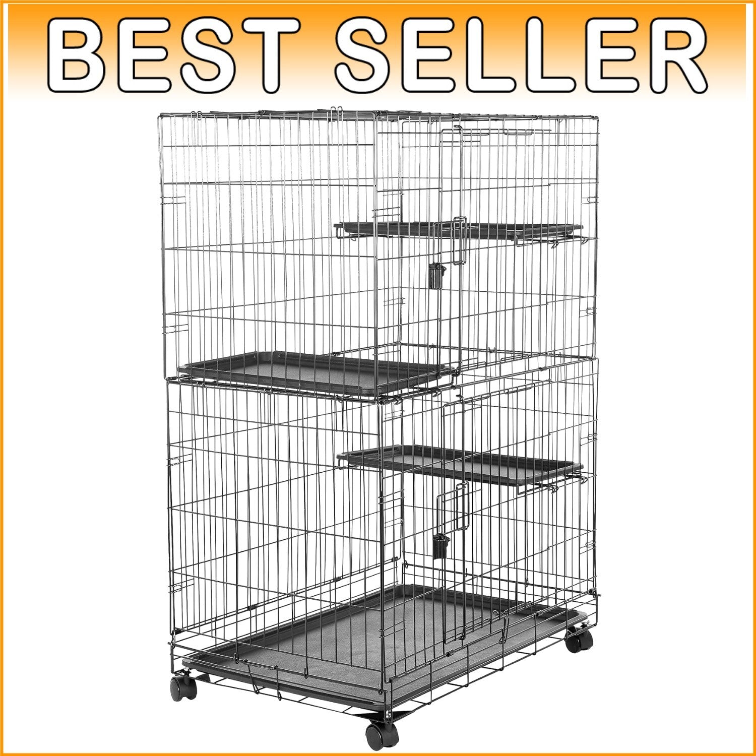 Metal 3-Tier Cat Cage Playpen: Secure & Stylish Safety for your Feline Friends