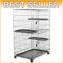 Load image into Gallery viewer, Metal 3-Tier Cat Cage Playpen: Secure &amp; Stylish Safety for your Feline Friends