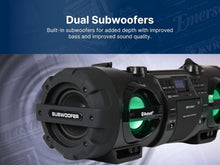 Load image into Gallery viewer, Versatile Portable Bluetooth Stereo System with CD Player and Dual Subwoofers