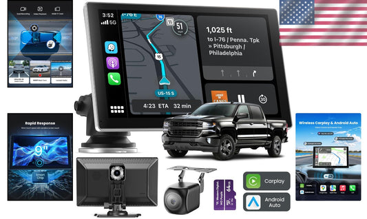 9-Inch Touchscreen Carplay Screen & Dash Cam - Seamless Smartphone Integration