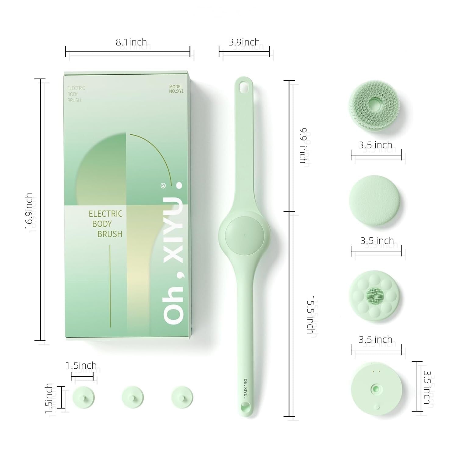 Rechargeable Electric Body Scrubber with Three Heads – Perfect Skin Pampering