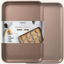 Load image into Gallery viewer, 18-Inch Gold Nonstick Baking Sheet 2-Pack - Extra Thick &amp; Even Heat Distribution