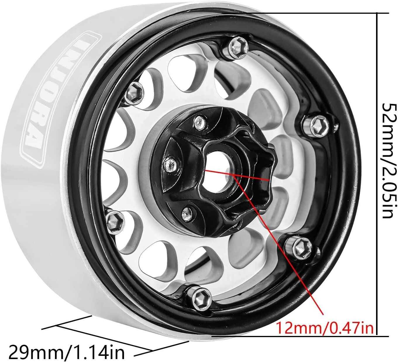 CNC Machined 1.9 Beadlock Wheels with Negative Offset for Axial VS4-10 & MST