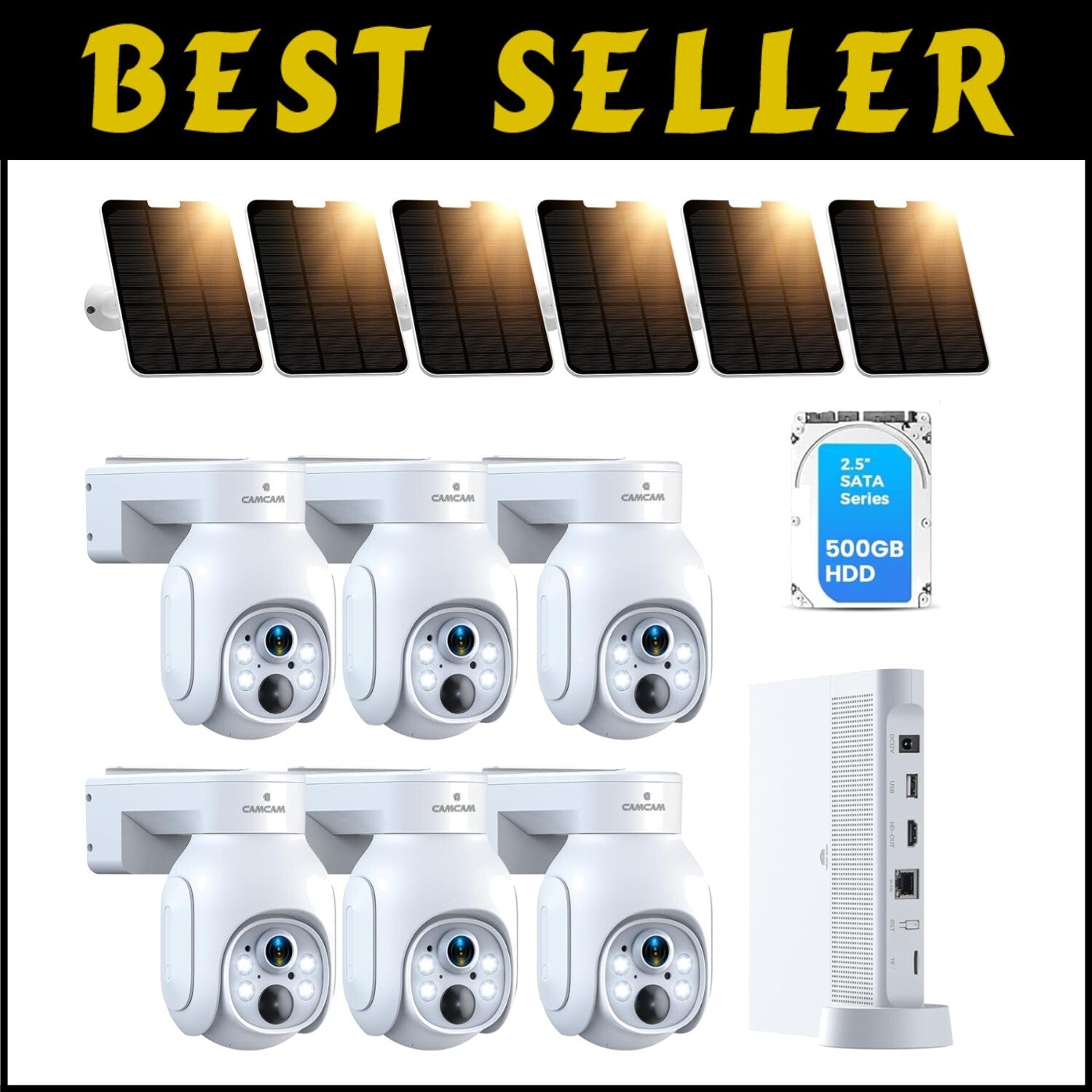 Outdoor Wireless Security Cameras with 500GB NVR - Solar-Powered & Motion Alerts
