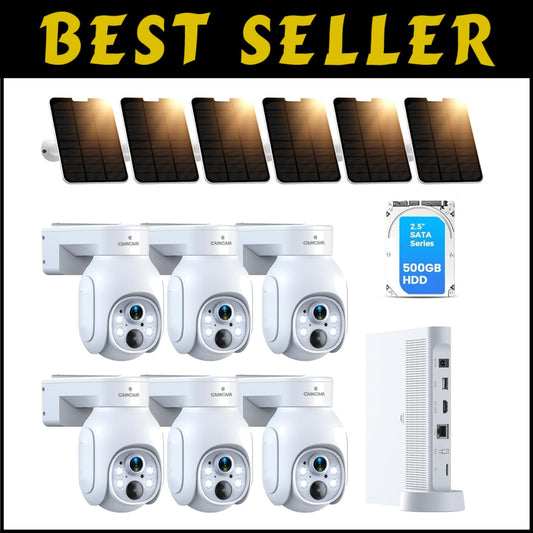 Outdoor Wireless Security Cameras with 500GB NVR - Solar-Powered & Motion Alerts