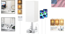 Load image into Gallery viewer, 3-Way Dimmable Touch Bedside Lamp with USB Charging - Compact &amp; Modern Design