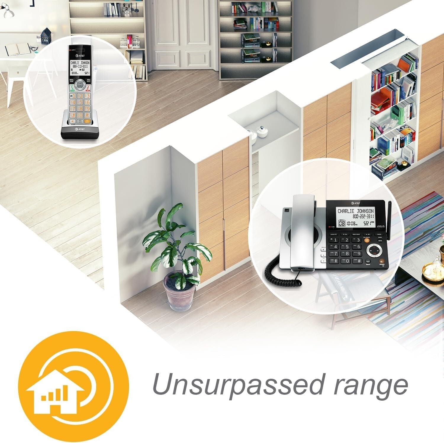 Dect 6.0 Expandable Phone Set with Digital Answering Machine & Intercom Feature