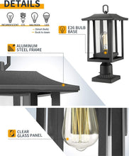 Load image into Gallery viewer, Versatile Outdoor Lamp Post Light, Pier or Post Mount, Weather-Resistant Design