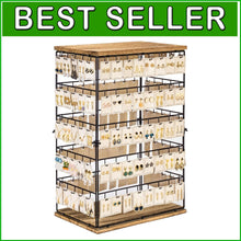 Load image into Gallery viewer, Large Rustic Earring Rack 26" H with 5-Tier Design - Ideal for Selling Jewelry