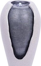 Load image into Gallery viewer, Versatile 29" LED Illuminated Ribbed Jar Fountain for Indoor/Outdoor Relaxation