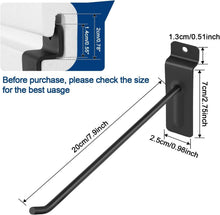 Load image into Gallery viewer, 8-Inch Heavy Duty Matte Black Slatwall Hooks - 96-Pack for Versatile Storage