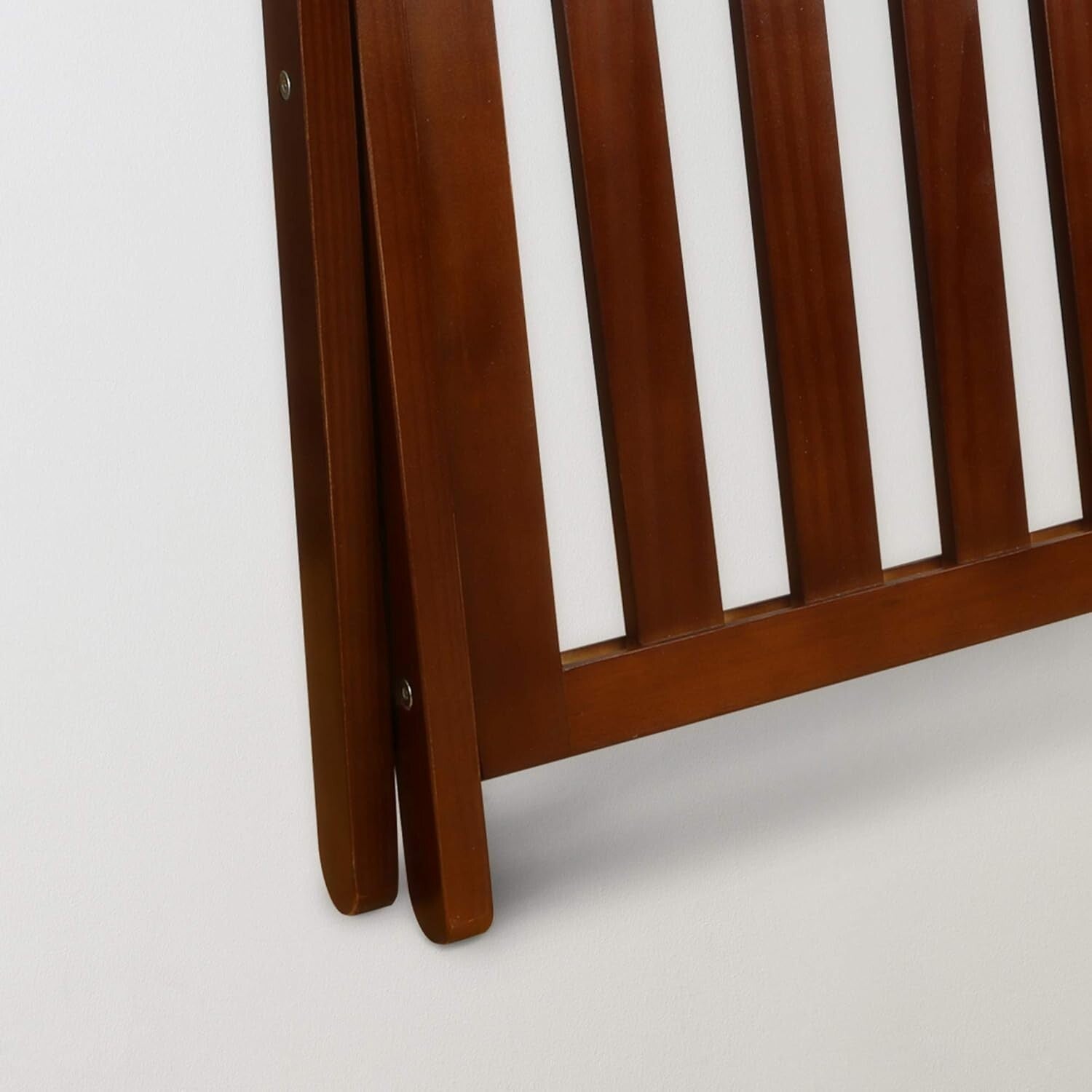 Elegant Walnut Luggage Rack - Sturdy Solid Wood with Convenient Double Levels