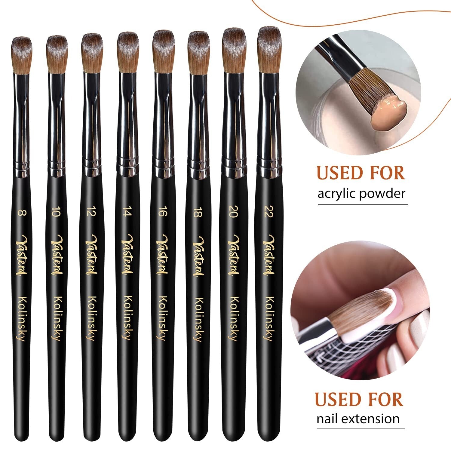 Lightweight Acrylic Nail Brush with Crimped Oval Head - Versatile & Easy to Use