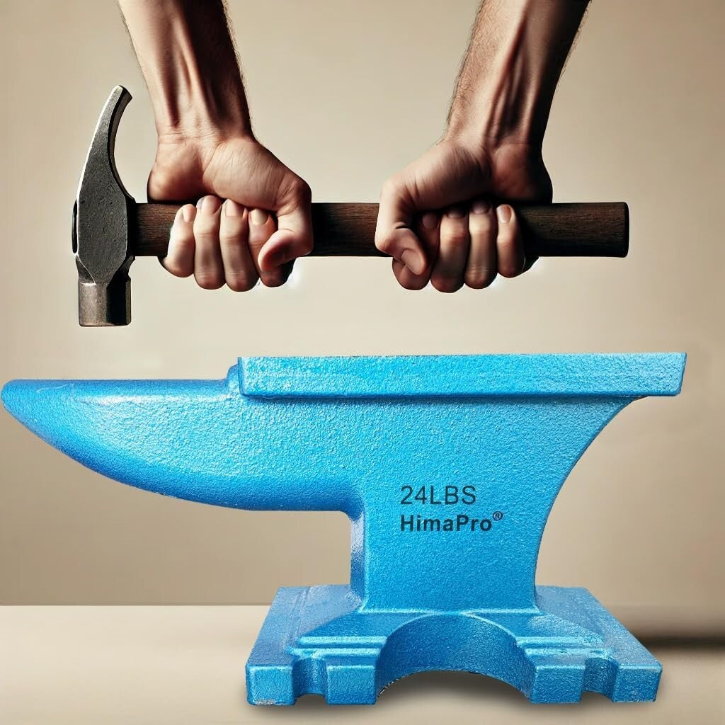 Heavy-Duty 24 lbs Cast Iron Anvil - Ideal for Blacksmithing & Jewelry Making