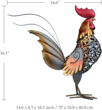Load image into Gallery viewer, Charming Metal Rooster Statue - Versatile Sculpture for Indoor and Outdoor Use