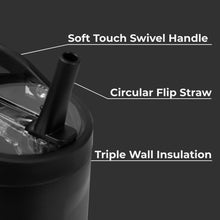 Load image into Gallery viewer, 40oz Black Stainless Steel Tumbler with Straw - Vacuum Insulated &amp; Leakproof