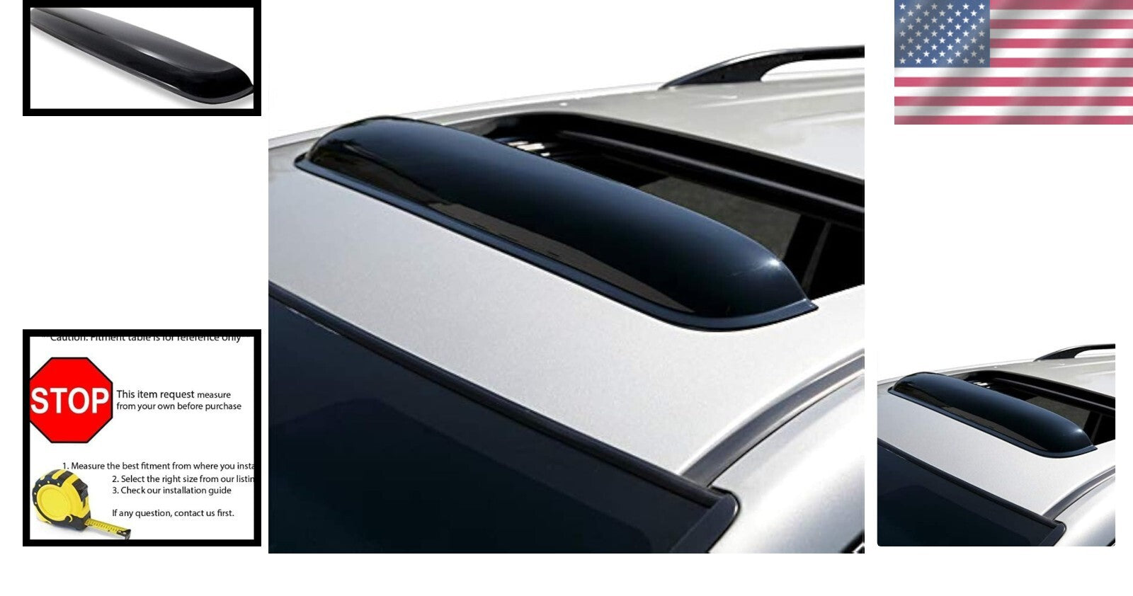 Universal 35-Inch Moonroof Visor - Elegant Sunroof Rain Guard & Wind Deflector