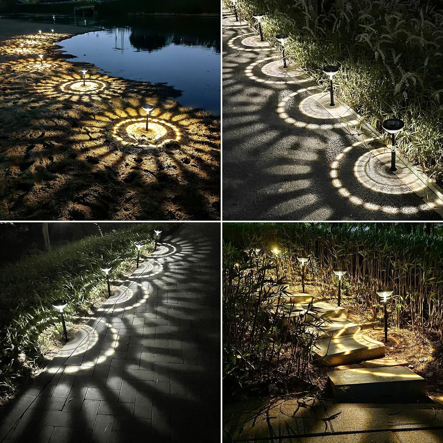 Durable Solar Powered Pathway Lights - 8 Pack with Adjustable Height & LED Modes