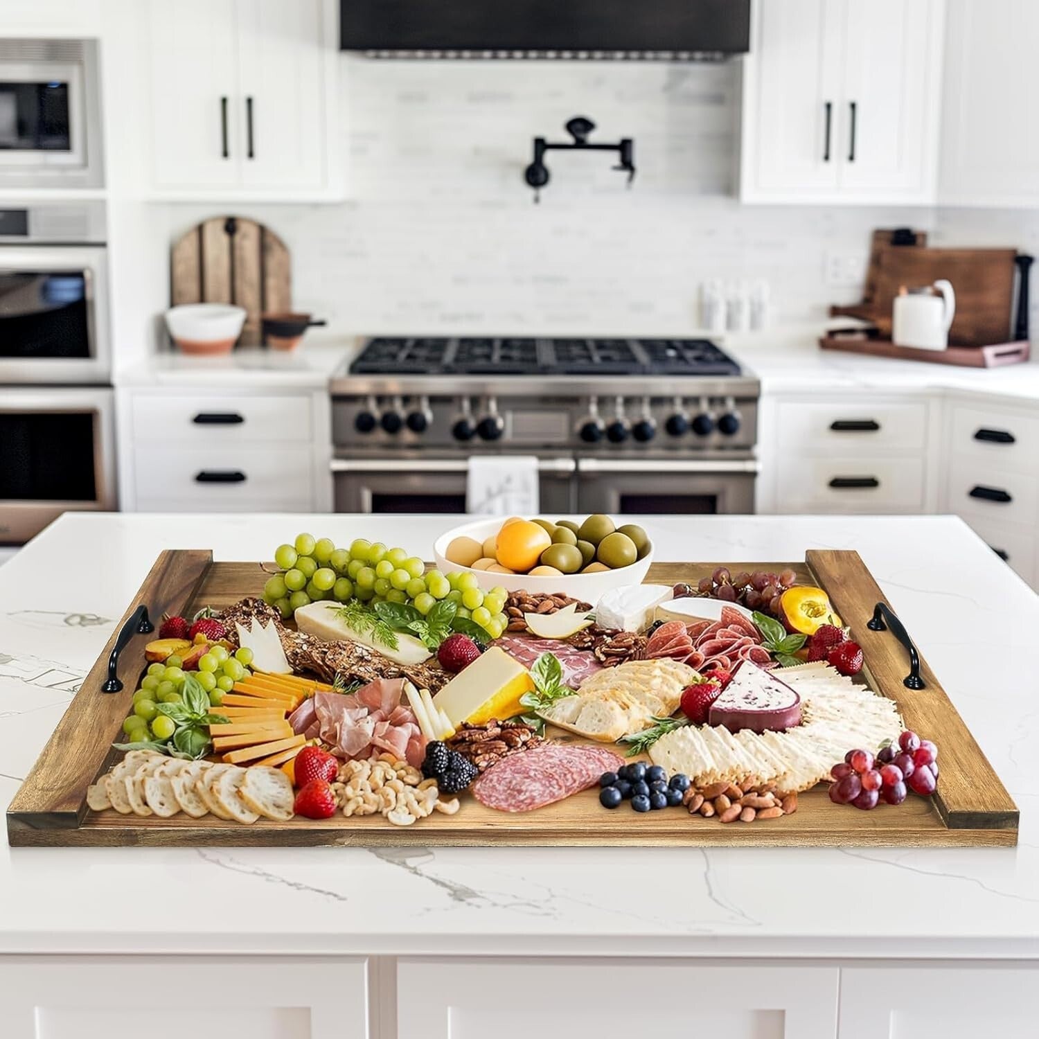 Elegant Acacia Wood Noodle Board Stove Cover - Space-Saving Kitchen Essential