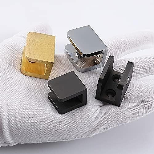 Elegant Pack of 10 Brass Glass Clips for 10-12mm Glass - Effortless Installation
