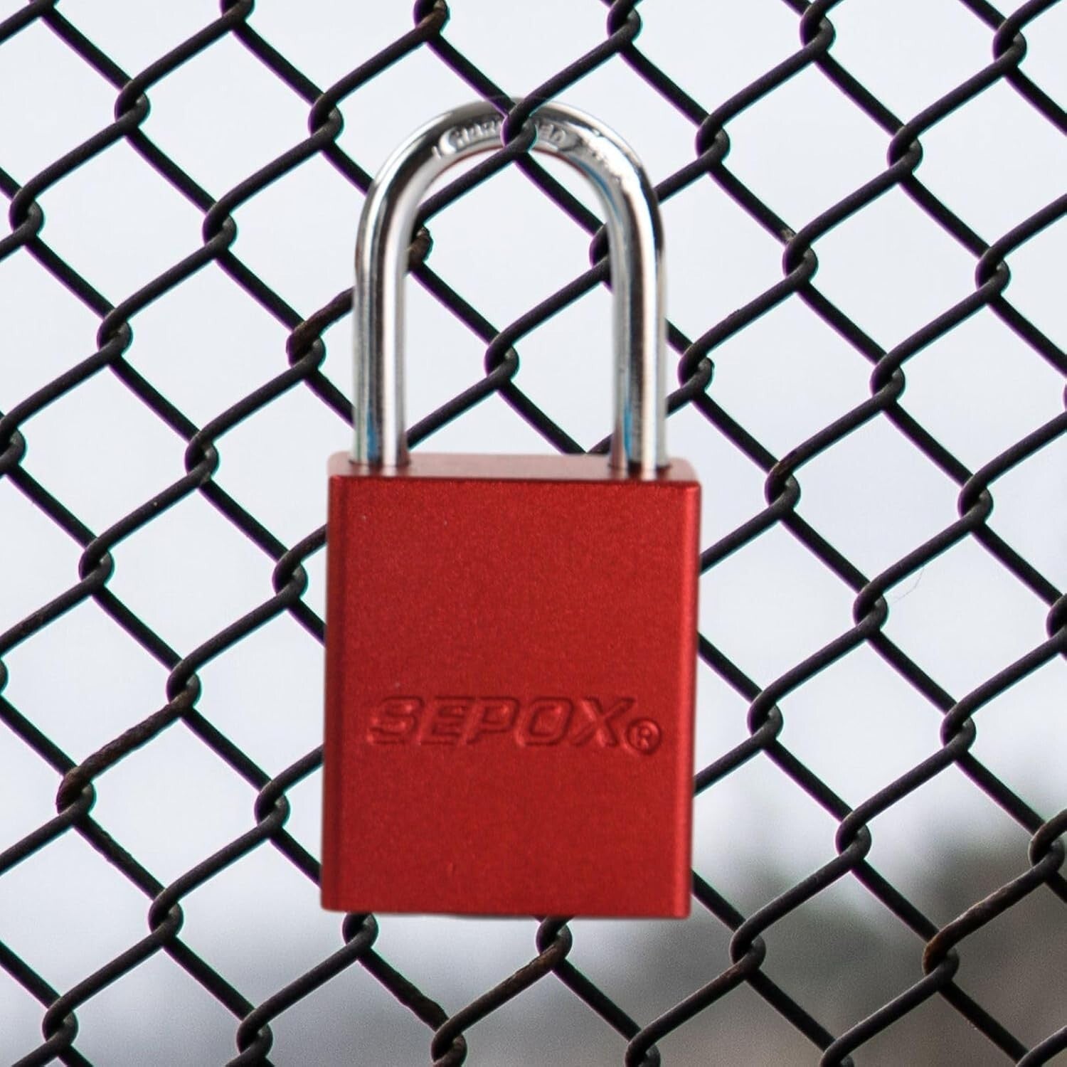 High-Tech Double-Locking Aluminum Padlocks, Red - 24 Units for Lock-Out Security