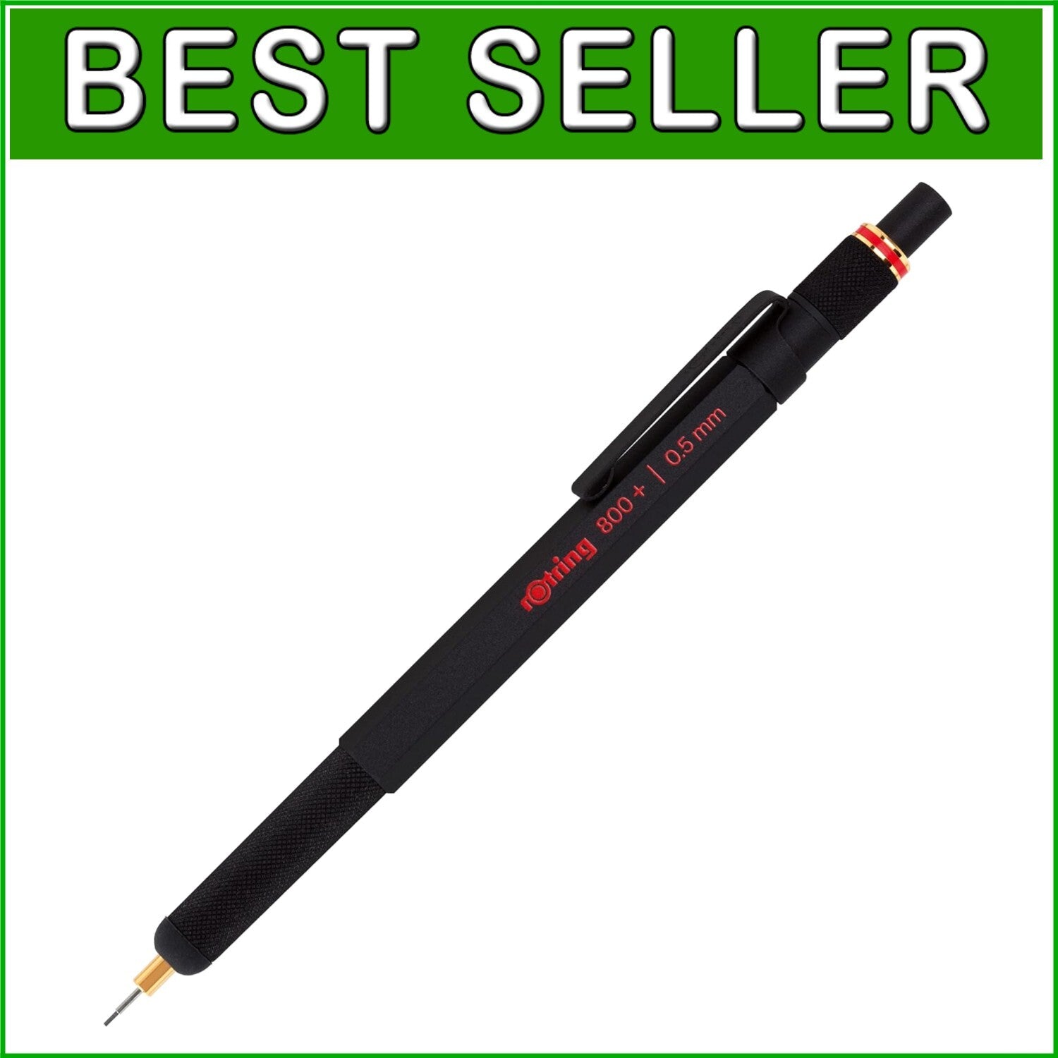 Ergonomic 800+ Mechanical Pencil & Touchscreen Stylus - 0.5mm Precision Black
