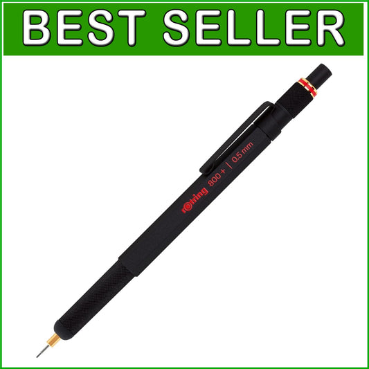 Ergonomic 800+ Mechanical Pencil & Touchscreen Stylus - 0.5mm Precision Black
