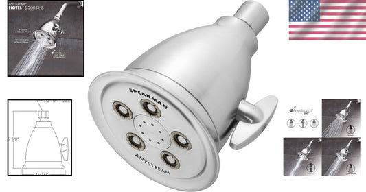 Adjustable 2.5 GPM Hotel Shower Head - Anystream Massage Technology in Chrome