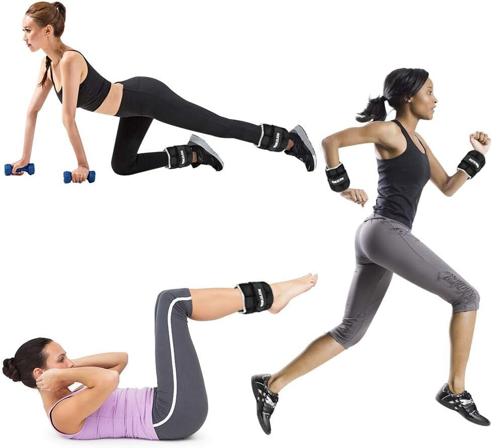 Adjustable Ankle Weights Set - 1 Pair 2-10 Lbs for Ultimate Fitness Training