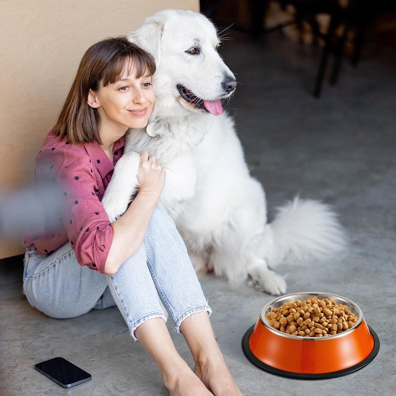 Durable 54oz Stainless Steel Dog Bowls with Non-Slip Silicone Base - 6 Colors