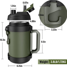 Load image into Gallery viewer, Large 128oz Insulated Gallon Water Bottle with Wide Mouth and Ergonomic Handle