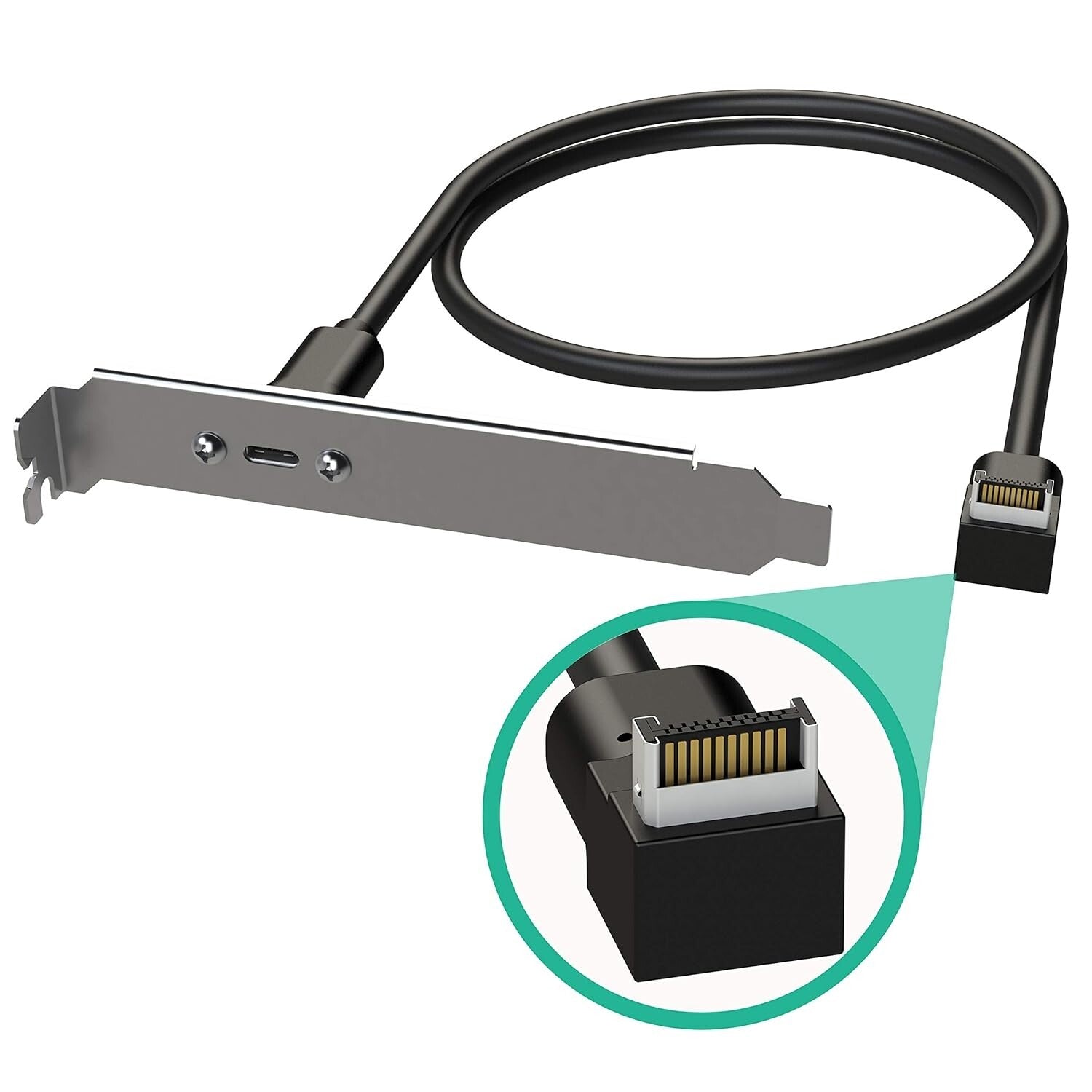Secure USB-C Internal Extension Adapter with Gold-Plated Connections - 80cm