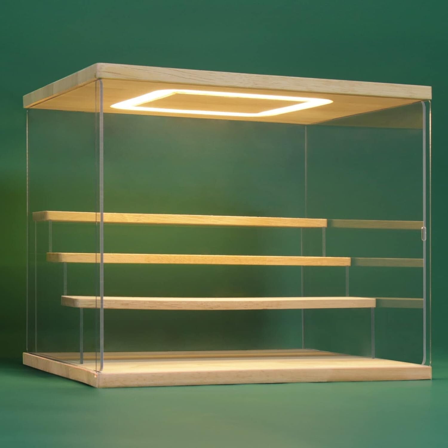 4-Tier Dustproof Acrylic Display Stand with LED Light - Showcase Your Treasures!