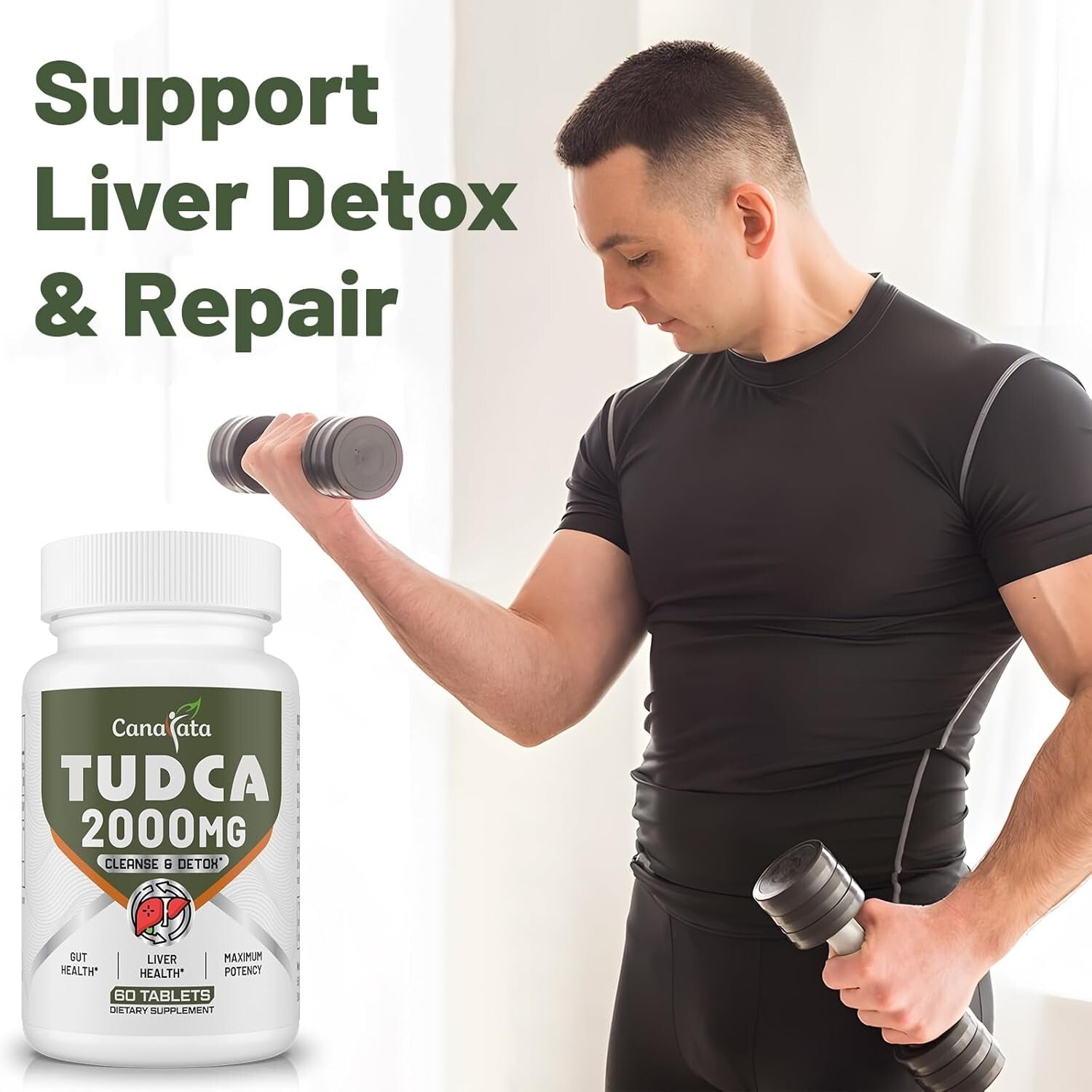 TUDCA 2000mg Liver Cleaner - Easy-to-Swallow Tablets for Detox & Bile Support