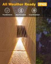Load image into Gallery viewer, Solar Powered Outdoor Wall Sconce Lights with Upward/Downward Lighting - 4 Pack