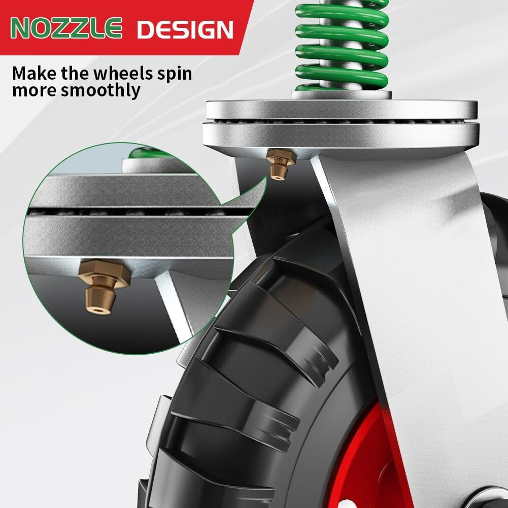 Effortless Installation 8-Inch Gate Caster - 360° Rotation with Spring Mechanism